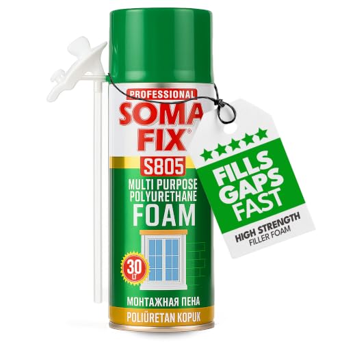 Expanding Foam - Multipurpose Polyurethane Foam Filler for Doors Pipes Frames Windows Cracks & Holes + All Weather (500ML)