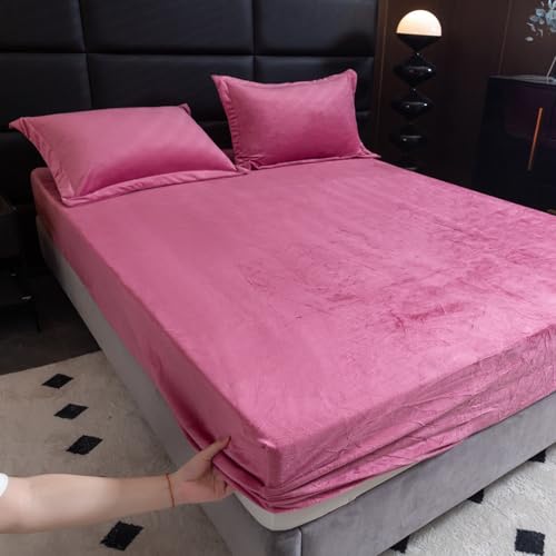 JIANINGHOME Sábana bajera ajustable de franela de 200 x 220 pulgadas, tacto de cachemira acogedora