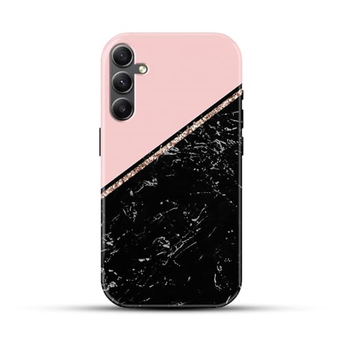 Image of COLORflow Back Cover Compatible with Samsung Galaxy A34 5G | Beautiful Black Pink Marble | Designer Printed Glossy Armoured Bumper Back Cover Compatible with Samsung Galaxy A34 5G