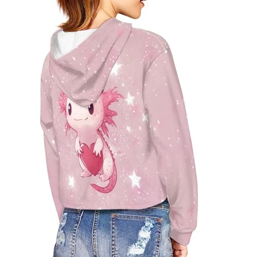 Girls Crop Tops Size 5-14 Lightweight Hooded Sweatshirt Long Sleeve Cropped Hoodie for Casual Fall CLothing4