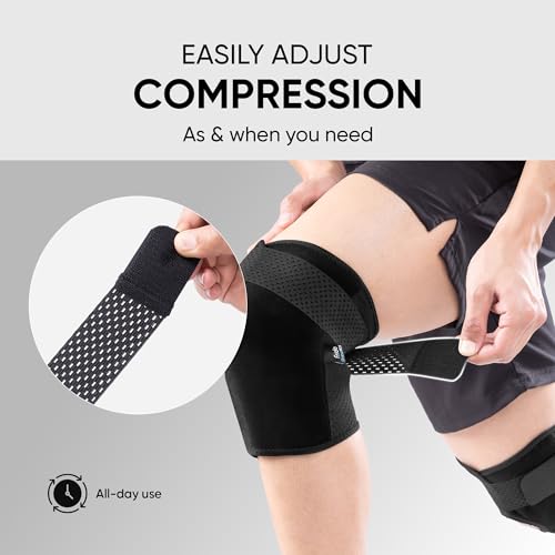 Image of Frido Orthotics Knee Support Wrap | Adjustable Knee Brace with Open Patella & Compression | Pain Relief for Arthritis, Meniscus Tear, Injury | Gym, Sports, Running, Walking, Size-XXXL, 1 Unit