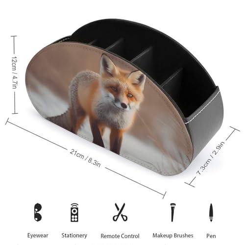 Boîte de rangement pour télécommande à 5 compartiments motif renard