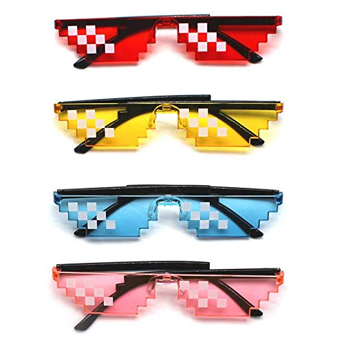 Image of DC DECORIO Thug Life Sunglasses Pixel Gangsta Life Funny Novelty Shades (Black) (ALL 4 COLOR)