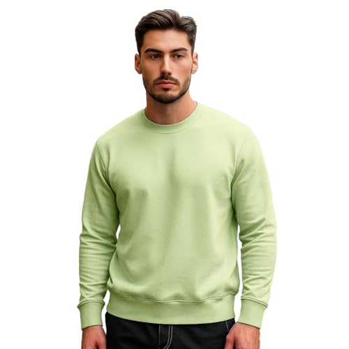 Image of Nobero Sweatshirts for Man Stylish | 280 GSM Rich Cotton Fleece Solid Regular Fit Full Sleeve Sweatshirt for Men | Stylish Casual Wear Winter Crew Neck Sweatshirt for Men