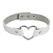 Girls Love Heart Choker PU Leather Collar Punk Heart Goth Fans Chain Necklace (White)