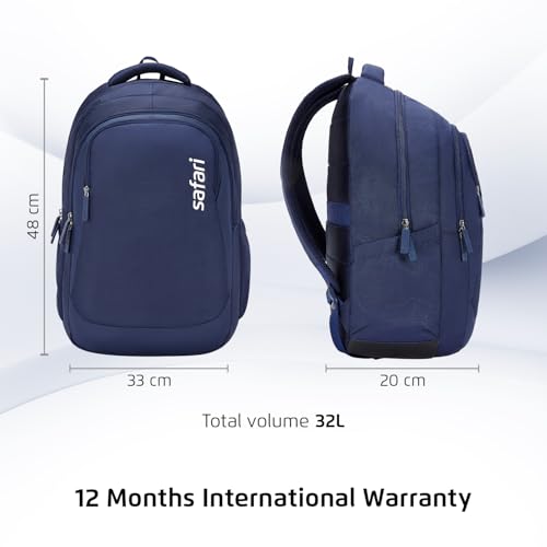 Image of Safari Saga 37L Laptop Backpack, 3 Compartments, Organizer, Bottle Holder, Front Pocket, Office Bag, School Bag for Boys and Girls, College Bag, Travel Bag for Men and Women