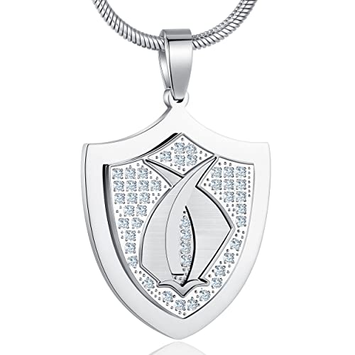 Etevon 18K Gold Plated Shield Necklaces For Men Boys, 316 Stainless Steel Pendant Necklaces Mens Jewelry Gift For Birthday Anniversary Christmas Valentine's Day For Boyfriend Son Father Brother #TOP30