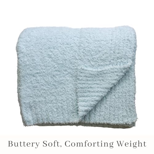 Image of SARANONI Bamboni Luxury Throw Blanket | Oversized Super Soft Plush Home Decorative Comfy Blankets for Couch or Bed | Sky Blue - X-Large 60 inch x 80 inch