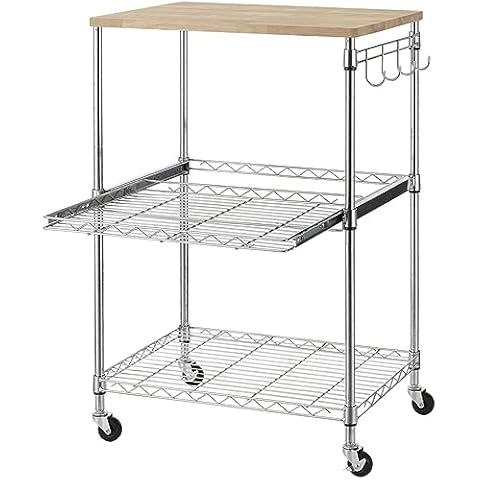 Finnhomy 3-Tier Wire Rolling Kitchen Cart Cover