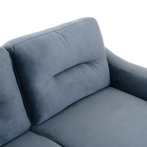 Sillón Plegable Terciopelo Gris Azul miniatura 7