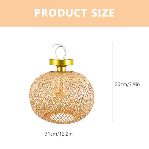 Lustre en bambou artisanal tressé main style vintage