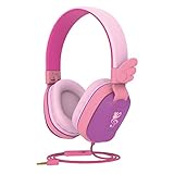 Kids Headphones for School with Mic, Riwbox CS6 Folding Stereo Headphones Over Ear Wired Headset...