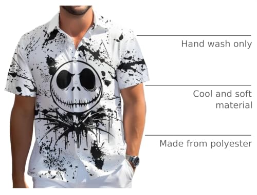 Image of 99TIMORO Fathers Film Button Down Shirt for Men, Funny Hawaiian Short Sleeve Top, Summer Beach Gifts