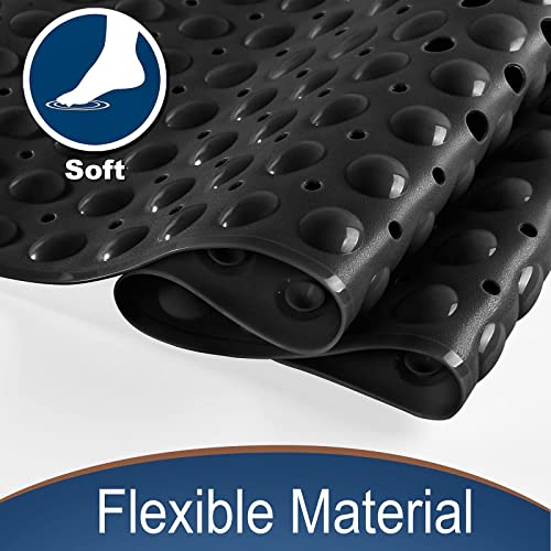 Yimobra Bath Mat 100 x 40 cm, Extra Long Non-Slip Shower Mats with Drain Holes and Suction Cups, Machine Washable - Image 4