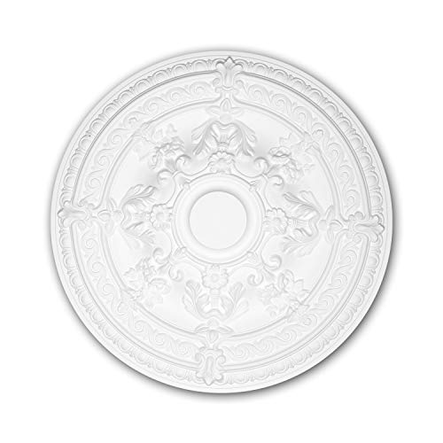 PRO[f]home® - Ceiling Rose 156039 Ceiling Decoration Medallion Rosette Decorative Element Rococo Baroque Style White Ø 65.9 cm Profhome