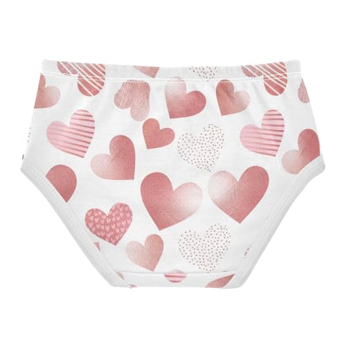Joisal Girls Underwear Toddler 2t Cotton Girl Panties Cute Florals Briefs Underpants Lovely Hearts Rose Pink2
