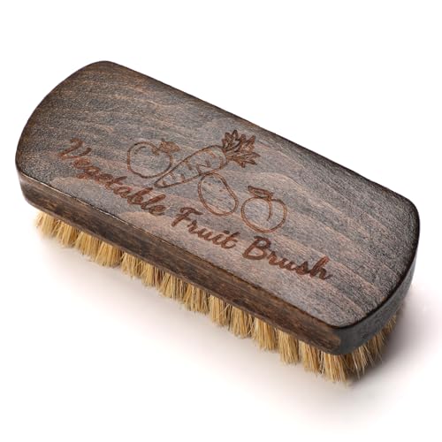 SEPGLITTER Vegetable and Fruit Brush With Wood Handle - Scrubber for Potato, Mushroom, Carrot, Corn and Food