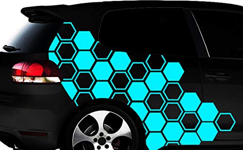 Hexagon Pixel Cyber Camouflage XXL Set Auto Aufkleber Wabe Sticker Tuning Wandtattooq