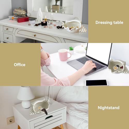 Cyrank Seashell Bowl Large Clam Shell Decor Shell Conch Shape Jewelry Tray Ocean Style, Clam Shell Bowl Beach Decorations Jewelry Dish Trinket Tray for Vanity Decor Decoration Storage Bowls - Cosy Home Interiors Cyrank Seashell Bowl Large Clam Shell Decor Shell Conch Shape Jewelry Tray Ocean Style, Clam Shell Bowl Beach Decorations Jewelry Dish Trinket Tray for Vanity Decor Decoration Storage Bowls - Image 5