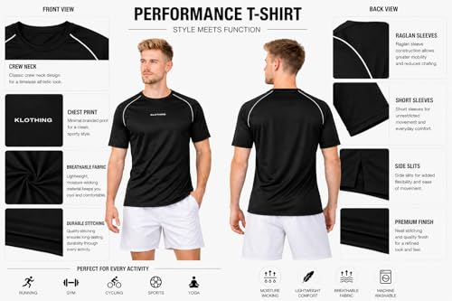 Image of Men's Black Raglan T-Shirt, Breathable Polyester, Active Wear for Gym and Sports