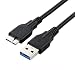Carebol Super Speed USB 3.0 Cable - A-Male to Micro-B for External Hard Drives (Black Length 10cm)