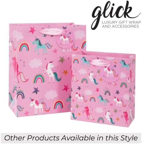 Glick Luxury Roll Wrap, Pink Unicorn Happy Birthday Wrapping Paper, Perfect for Gift Wrapping, Birthday Pink Unicorn Wrapping Paper, Wrapping Paper Birthday for Girl, 2M x 700MM