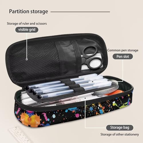 Image of Graffiti Football Pencil Case Pen Bag for Boys Girls Kids Pencil Box Ziper Pen Pouch Compartment of Pen Slots School Office Stationery Organizer
