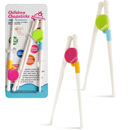 Kidsfantasy Kids Chopsticks, 2 Pairs Training Chopsticks for Toddlers Beginners Children Learning Practice, Hand Eye Coordination Development, Non-Slip Grip, Fun Everyday Dining Tool for Kids
