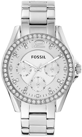 FOSSIL Riley Armbanduhr für Damen Quarz Chronograph Uhrwerk mit Edelstahl oder Lederband