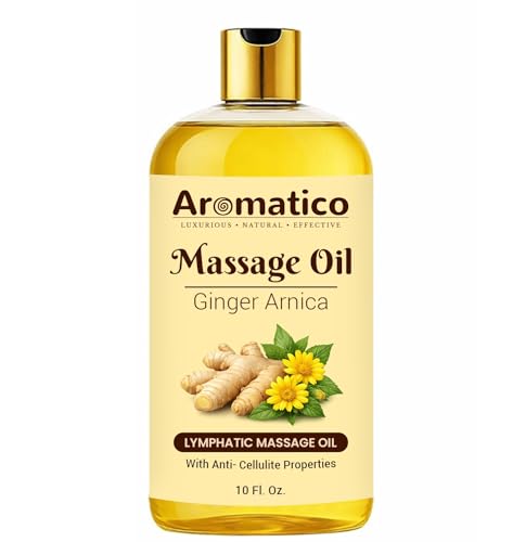 Image of AROMATICO Ginger Arnica Deep Tissue Massage Oil - Ideal for Hot Oil Massage | Joint Pain & Back Pain Body Massage Oil | Post Workout | Almond & Sesame | 300ml