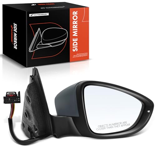 A-Premium Passenger Side Power Door Mirror - Compatible with Volkswagen Jetta 2011 2012 2013 2014 2015 - Heated Manual Folding Paint to Match Outside Rear View Mirror w/Turn Signal by A-Premium - Used condition - US$62.99