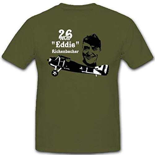 T-Shirt Eddie Rickenbacker Vert Medium Flieger Ass 7570 pour passionnés d'histoire