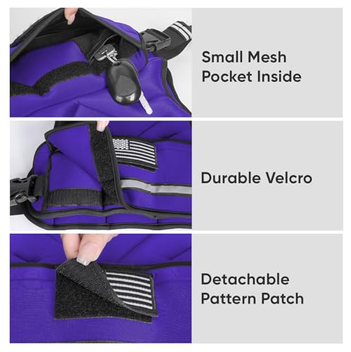Image of APEXUP Adjustable Weighted Vest, 4-10lb /12-18lb /20-32lb Vest with 6 Ironsand Weights and Large Pocket, Weight Vest for Men Women Strength Training, Running, Walking