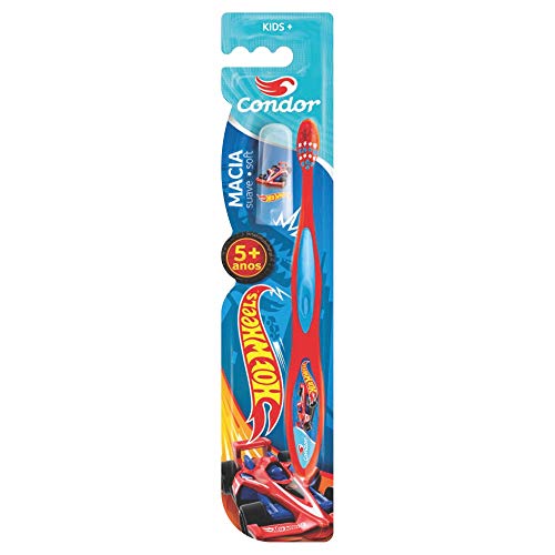 Condor, Escova de Dente Infantil, Kids+, Hot Wheels, Cerdas Macias, 5 anos ou Mais, Multicor