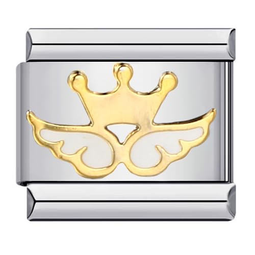 Abalorio de plata de unicornio y ángel Mon & Sons compatible con pulsera modular de 9mm