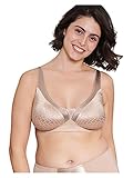 Naturana® Minimizer Bra with Floral Pattern [Cup B-D]: Minimizer Bra Without Underwire Wireless Bra 38 Light Beige DD - Image 1