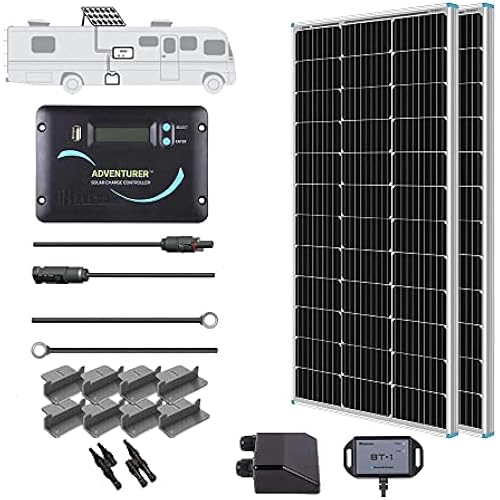 Renogy 200W 12V N-Type RV Solar Panel Kit with Adventurer 30A Controller