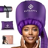Bonnet Hair dryer - Integrated Elastic Headband That Reduces Heat Around Ears & Neck - Hood Hairdryer Attachment for Curly Hair - Easy to Use for Deep Conditioning and Fast Hair Drying (Purple)