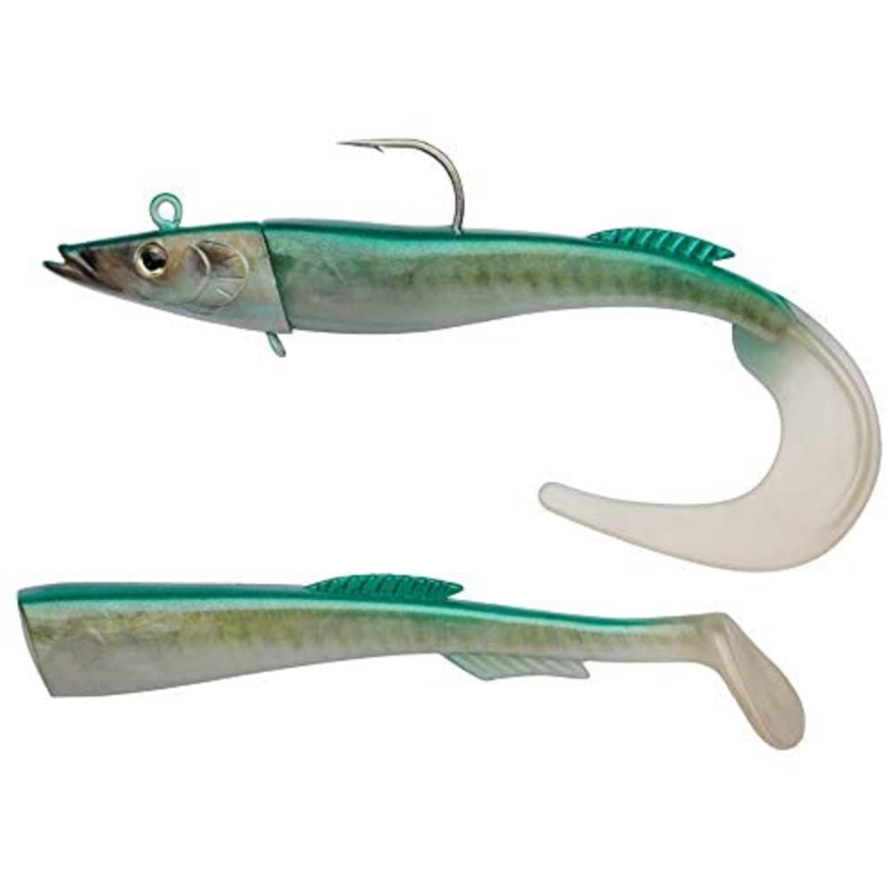 Berkley PowerBait Power Sandeel, Fishing Hook, Soft Lures, Paddle Tail & Curl Tail Supplied Sea Fishing, Cod, Unisex, Real Sandeel, 40g | 150mm — image 1