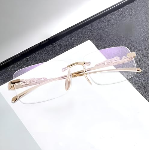 Image of IFLASH UV Protected Retro Rectangular Rimless Sunglasses for Men and Women