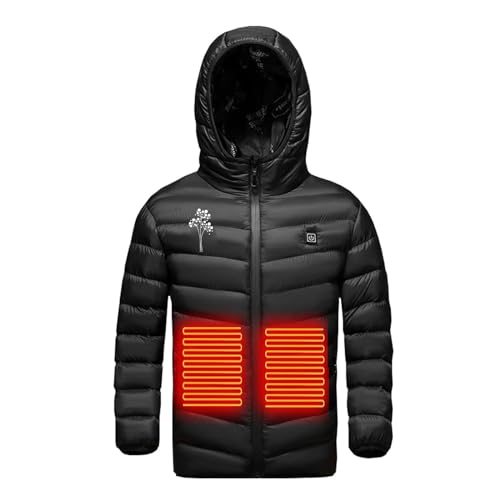 Kids Heated Jacket Hood Jackets Boy Girl 3 Temperature Levels Heated Coat USB Electric Bodywarmer Washable Down Jacket3