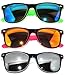 OWL Retro Style 80's Vintage Two Tone Sunglasses Full Mirror Lens 3 Pairs UV 400 Protection