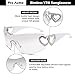 Pro Acme Wrap Around Rimless Sunglasses for Women Men Oversized Fashion Futuristic Sun Glasses Flat Top Shield 2000S Trendy (White Frame|Silver Lens)
