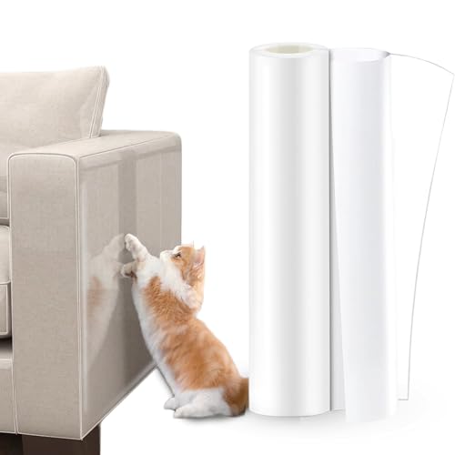 Lanswood Cat Scratch Furniture Protector 236 x 12 Inch, Couch Protector from Cat Claws, Door Protector from Dog Scratching, Furniture Covers for Pets