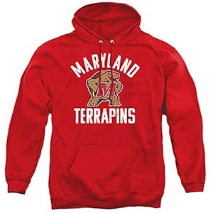 University of Maryland Official Umd Terrapin Logo Unisex Adult Pull-Over Hoodie,Red, Medium