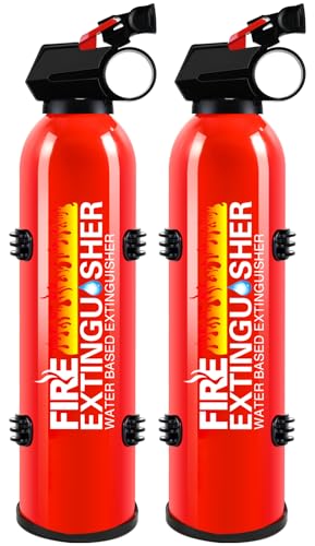 Image of Fire Extinguisher for Home with Mount - 2 Pack Upgraded 8-in-1 Portable Fire Extinguishers for Home, Kitchen, Car, Boat, RV, Vehicle - Water-Based Fire Extinguisher for Class A, B, C, K Fires