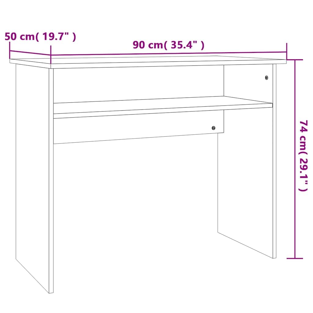 Scrivania in rovere Sonoma, 90 x 50 x 74 cm, con vano portaoggetti, salvaspazio, per ufficio, casa, camera dei bambini e ragazzi, postazione di lavoro per PC, ergonomica e facile da pulire