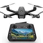 Drone GPS con Camara para Adulto Principiante,Pant...: Pantalla LCD 4.5" Control: El Suangrc GPS drone tiene pantalla 4.5". Este drone FPV elimina dependencia smartphone para obtener vistas aéreas en vivo. Los controles físicos del drone profesional simplifican operación control creativo y sin interrupci...