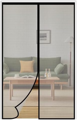 SAKURRY Magnetic Screen Door, Reinforced Heavy Duty Fiberglass Screen Door Mesh, Self Sealing Mesh Curtain Door Screen Magnetic Closure, fit for Single, Front, Patio, Sliding Door Size 36'' x 82''