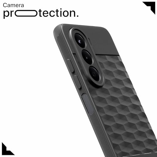 Image of Pikkme Back Cover for OnePlus Nord CE 6 Lite 5G Camera Protection 3D Hexa Cube Design Silicone Protective Bumper Case (Black)